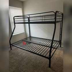Black and Blue Metal Bunk Bed   / Mattress Sold Separately 