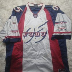 Vintage FUBU Sport 05 Classic Football Jersey Blue Mens Size XXL Y2K