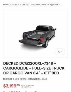 DECKED DCG2200XL-7348 - CARGOGLIDE - FULL-SIZE TRUCK OR CARGO VAN 6'4" - 6'7" BED