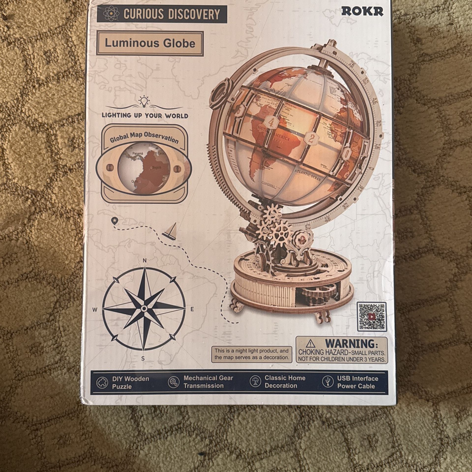 Luminous Globe Plywood Puzzle