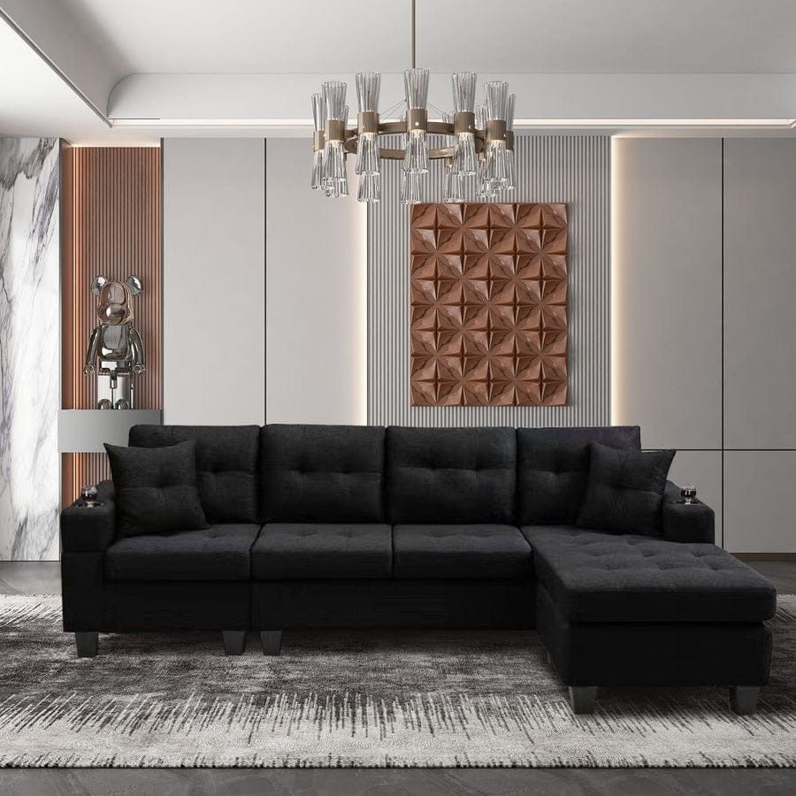 BRAND NEW SECTIONAL COUCH WITH CUP HOLDERS