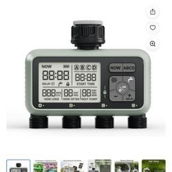 Smart Sprinkler Timer Programmable Water Timer for Garden Irrigation Auto 4 Zone