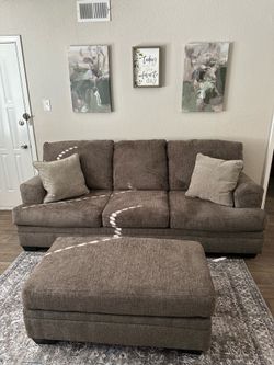 Ashley’s  Couch with Ottoman