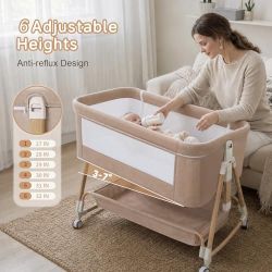 Baby Bassinet, 3 in 1 Bedside Bassinets for Baby