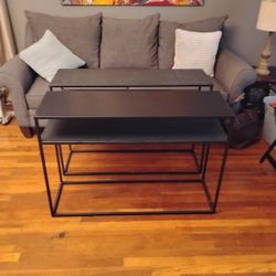 2 Metal Console Tables