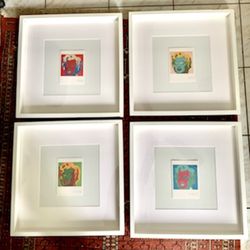 Vintage Art Wall Andy Warhol Vintage Cards Framed IN  21”x 21”KENDALL AREA PICK UP 