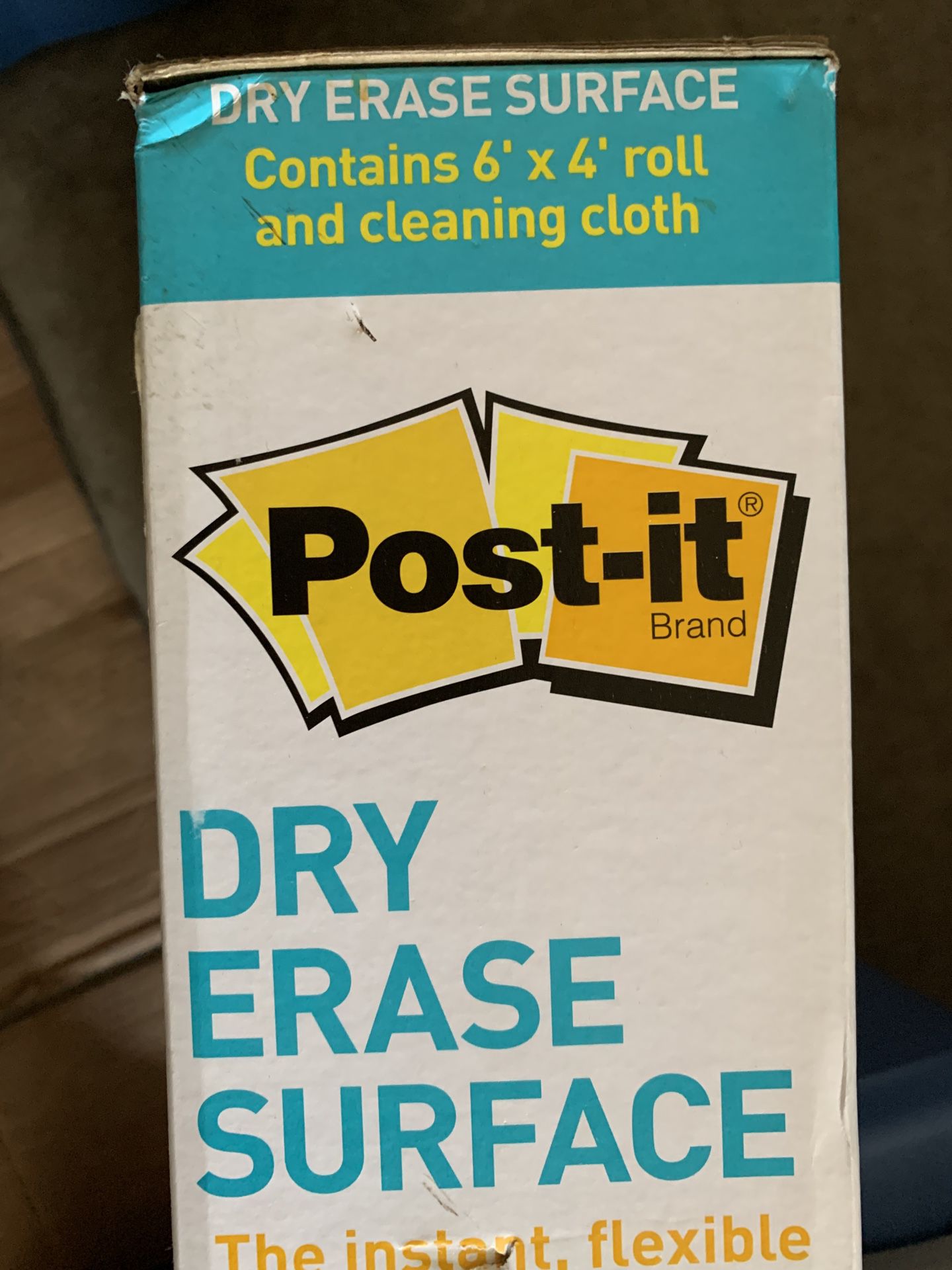 Post-it Dry Erase Surface DEF6X4, 6 x 4' Roll with Cleaning Cloth