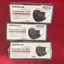 SfAVEreak Black Face Mask 50Pcs