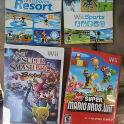 4 Of The Best Nintendo Wii Games. Super Mario, Smash Bros, Sports Resort, Wii Sports