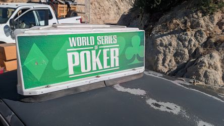 world series of poker taxicab rooftop advertising light illuminated taxi topper man cave rec room decoration roof advertising sign