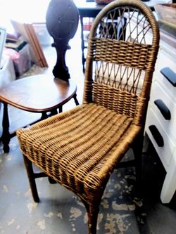 Always 100s of Decor $1&up RARE Antique Wicker Iron Wood Chair s Tavern Dropleaf Folding Dining Table Set Screen Desk Lamps Mirror s Tray Frames MORE⬇