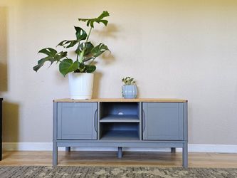 Solid Pine Wood TV Stand / Media Console - Gray (Like New)