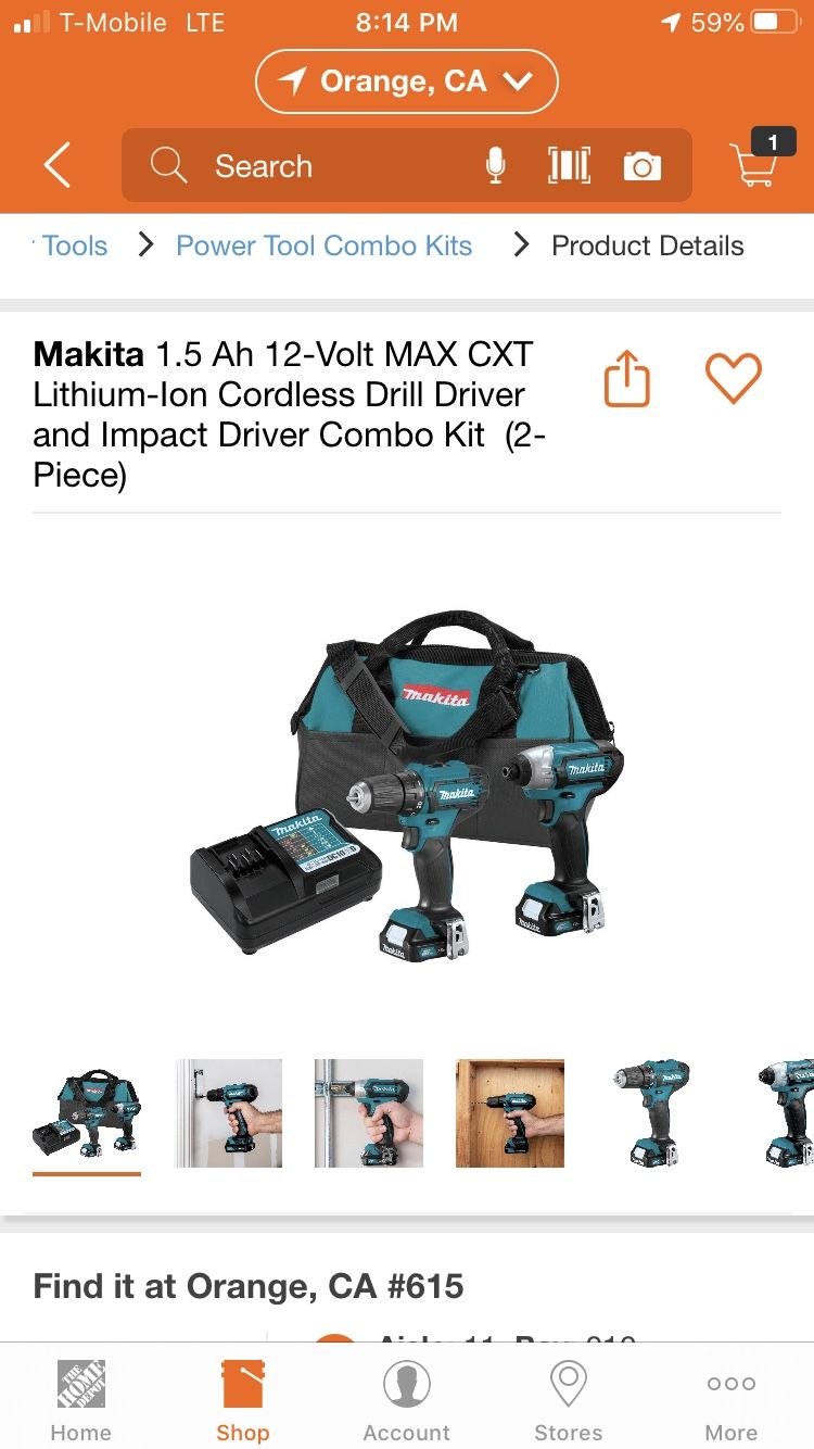 Makita 1.5 Ah 12-Volt MAX CXT Lithium-Ion Cordless Drill Driver and Impact Driver Combo Kit (2-Piece)