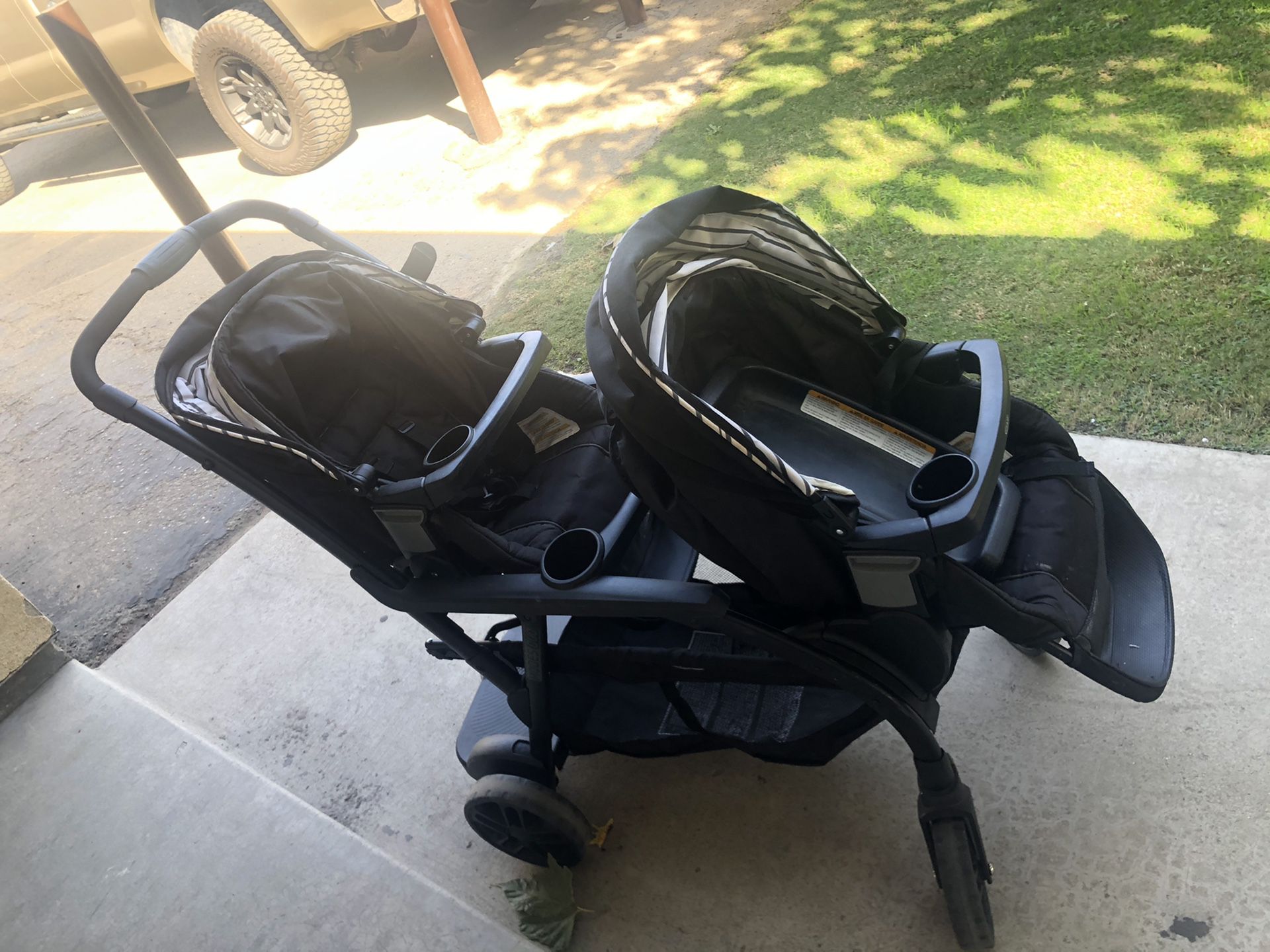 Garco double stroller and car seat