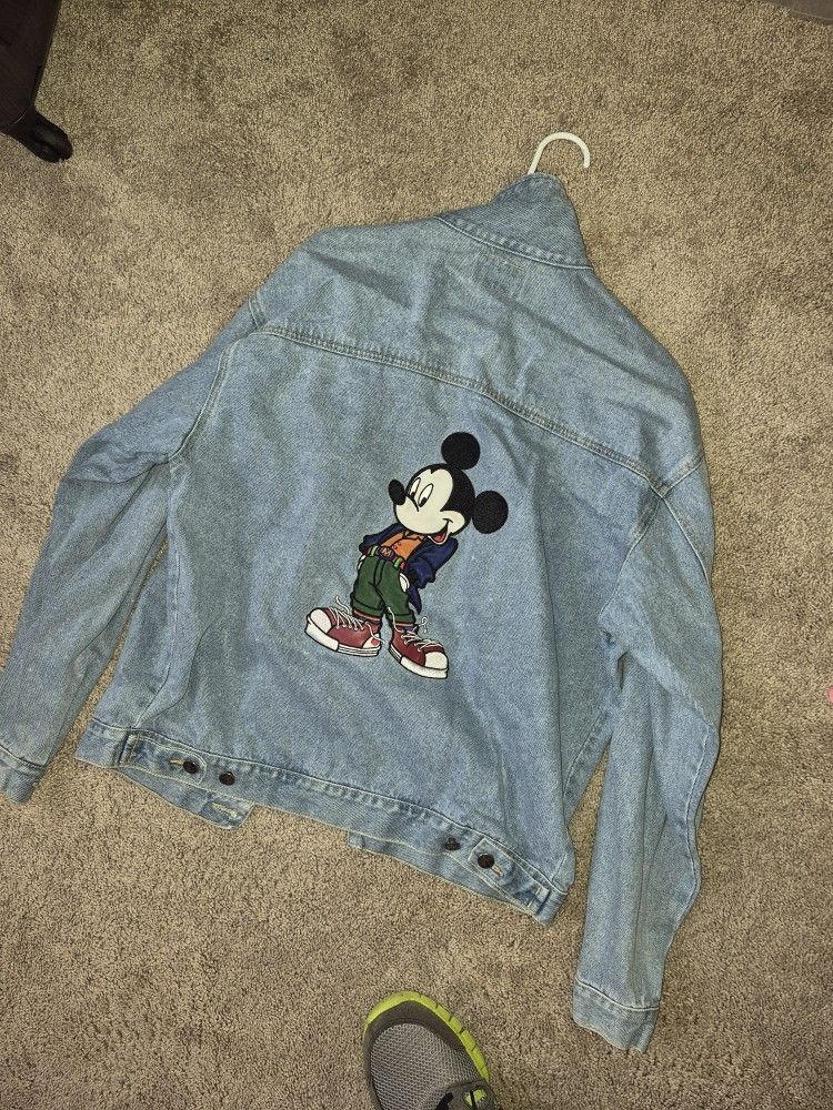 Vintage Original Disney Mickey Mouse Jean Jacket L