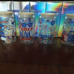 Independence Day Custom Glass Cups 🎆🎇