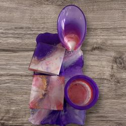 Glittery Geode Vanity Tray: Pink & Purple Epoxy Resin Perfume Dish