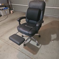 Leather Office Chair With Leg Rest