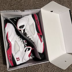 White & Red Air jordan 5