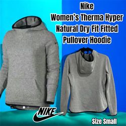 Nike Women's Dri-Fit Athletic Pullover Hoodie Sweatshirt, Size Small (Gray) 
