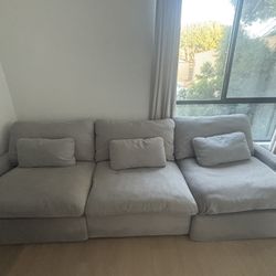 Living Spaces Jolene 122” Power Recliner Grey