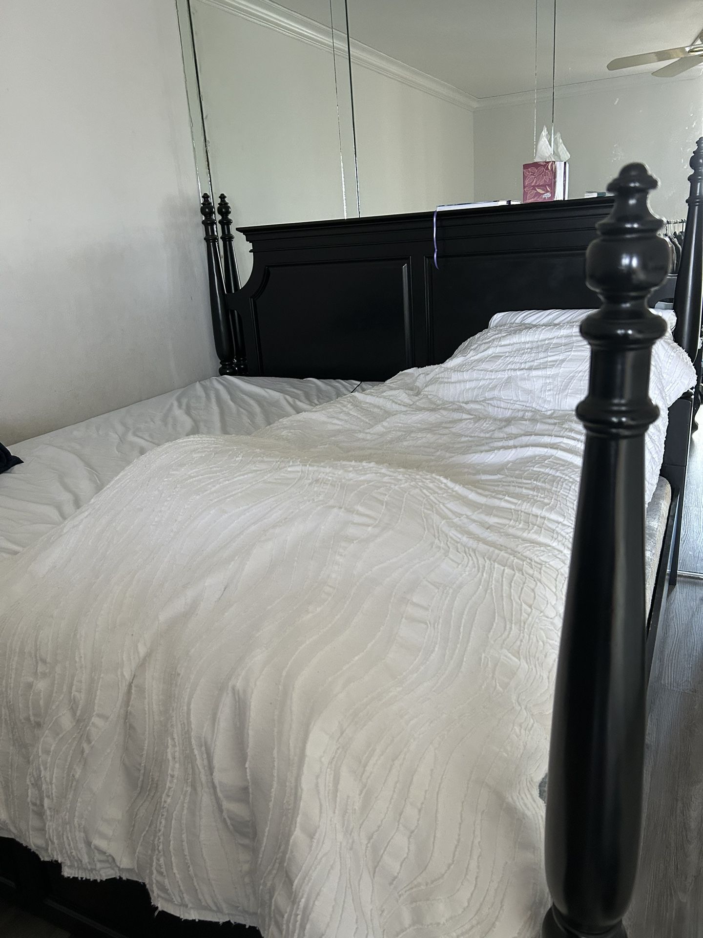 King Size Black Wood Bed