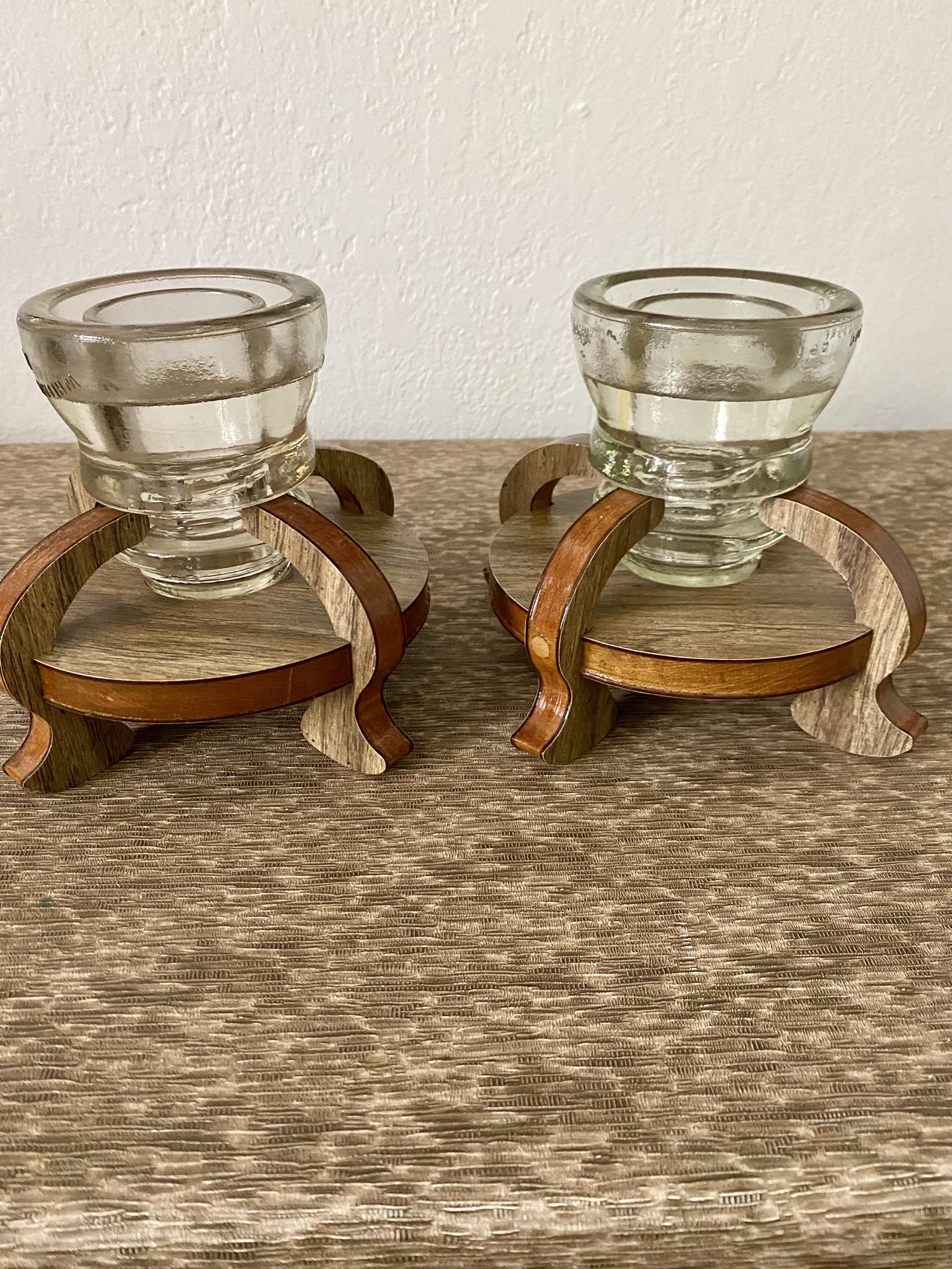 Pair of Unique Glass Insulator  Candle Holders —$15 Each