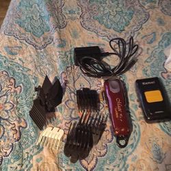 Wahl Clippers With Charger Cord Guards And Box Shaver's Cordless 