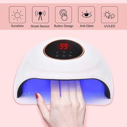 BarberPubw UV LED Nail Lamp for Gel Polish 90W, Gel Nail lampUV Nail Light LED Dryer with 3 Timer Setting, Nail Art Tools with Auto Sensor 6154-SL08Wk