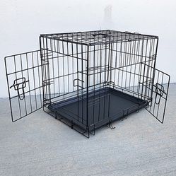 $25 (New in Box) Folding 24” dog cage 2-door folding pet crate kennel w/ tray 24”x17”x19” 