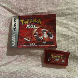 Pokémon Ruby Version GBA With Booklet