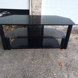 Dark Glass Three Shelf Living Room Table