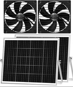 Solar Powered Dual Fan Kit with 16.5ft Cord