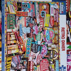 Retro Diner white Mountain Puzzle