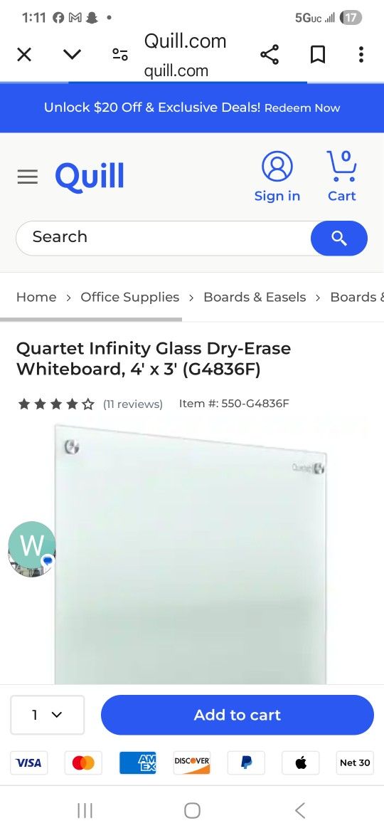 Quartet Infinity Glass Board