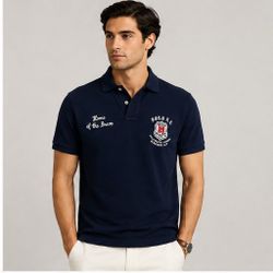 Polo Ralph Lauren Ivy League RLPC Polo Shirt Navy – Bleecker Cup – Rare Embroidered – Size L