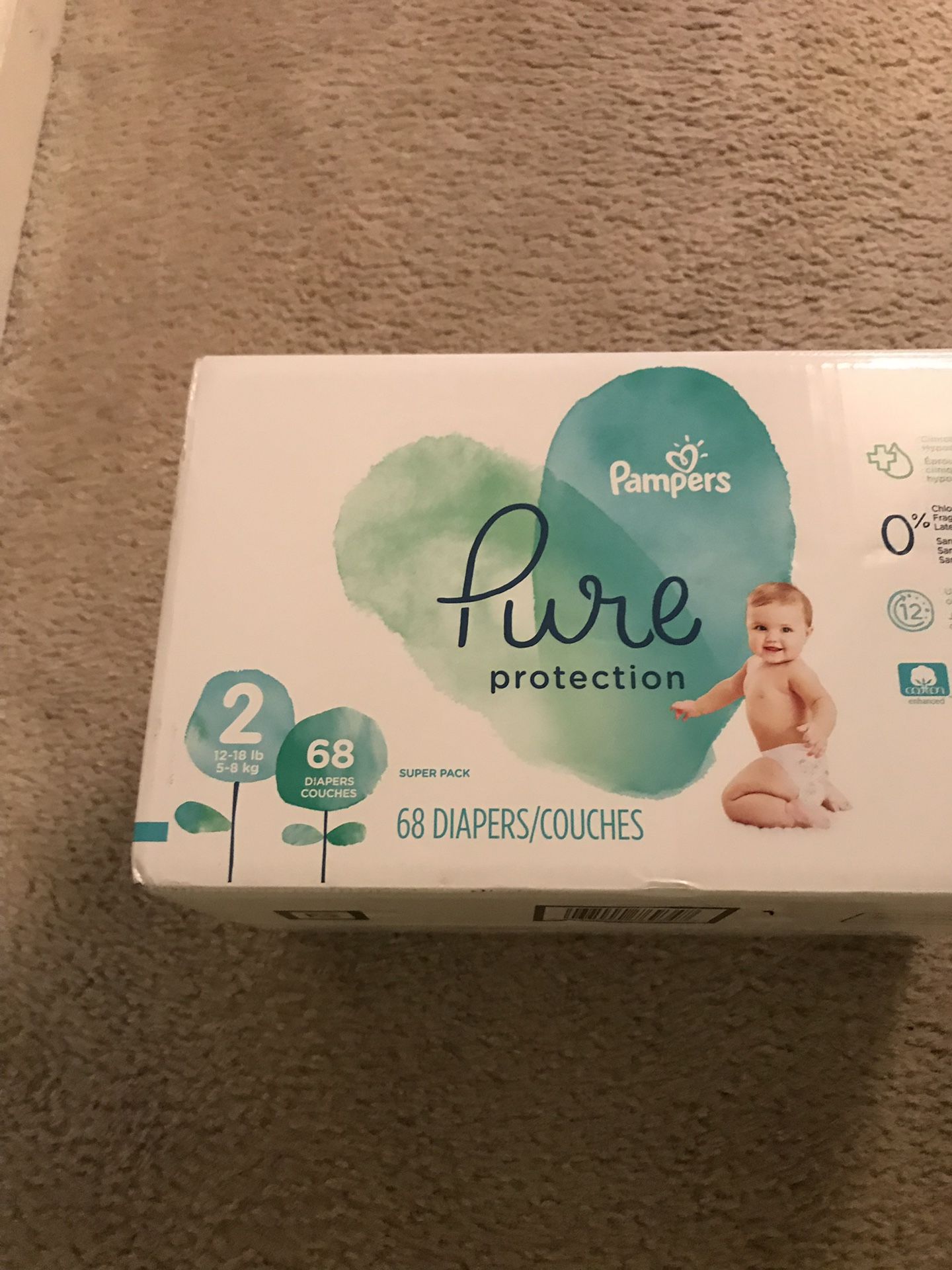 Pampers pure size 2. 68 diapers