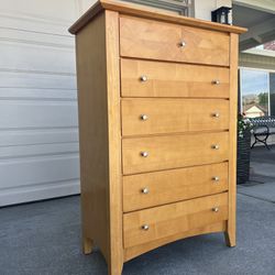 6 drawer dresser chest light wood