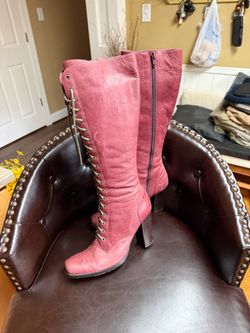 Jessica Bennett tall lace up boots, size zipper.