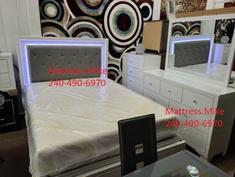 New in stock B4310 white LED queen size 5pc complete bedroom set special