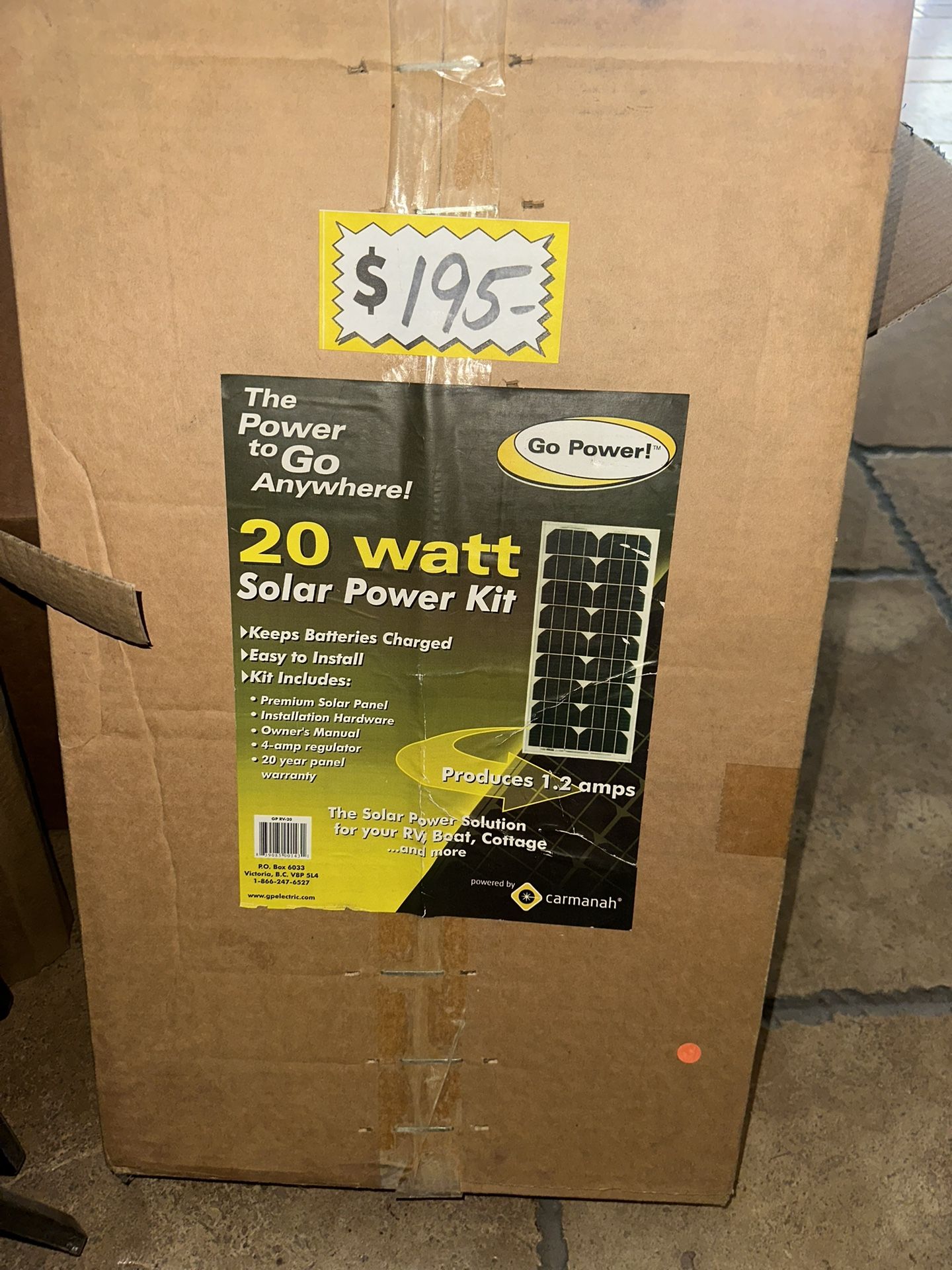Go power 20 watt Solar Power Kit