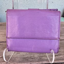 Authentic Vintage Ferragamo purple pebbled leather bifold wallet