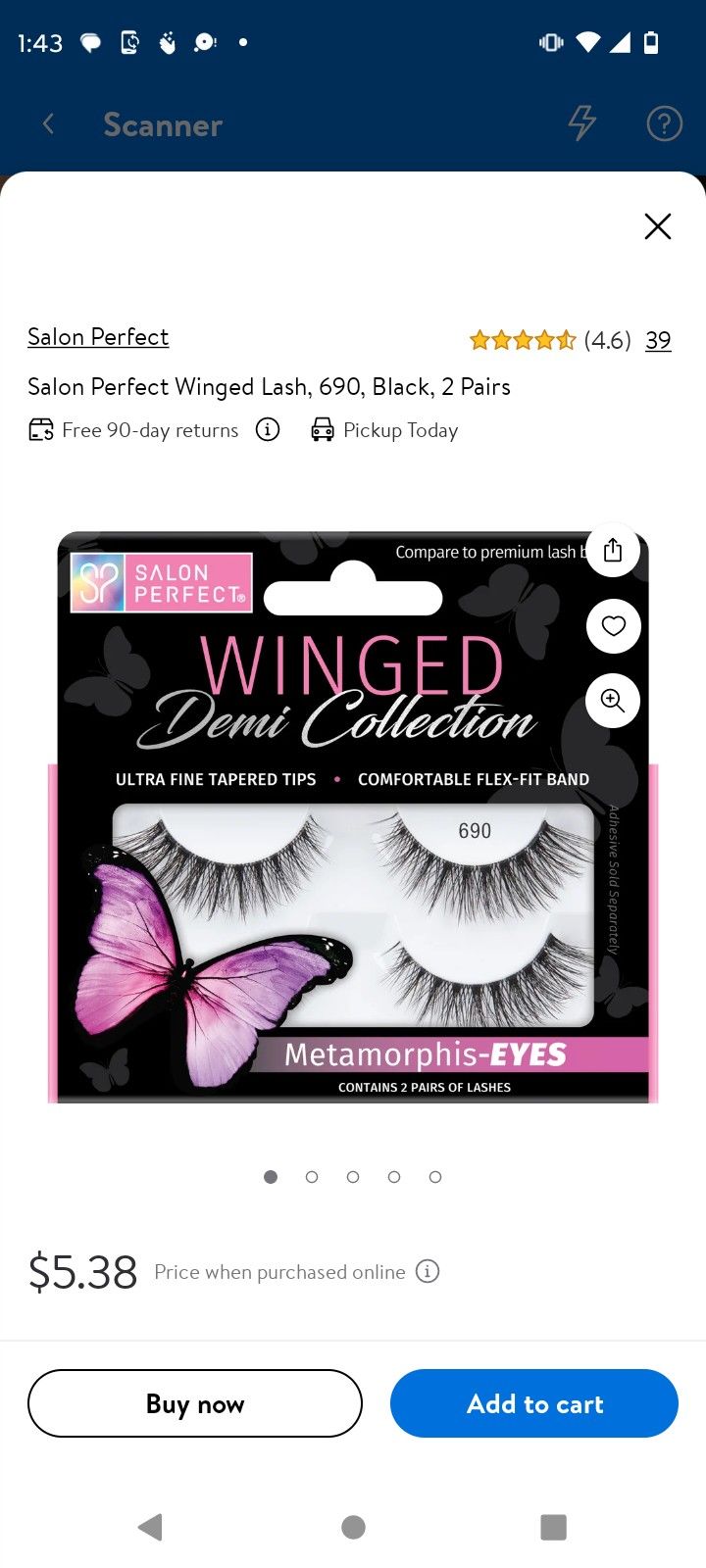Brand New Salon Perfect Winged Lash, 690, Black, 2 Pairs