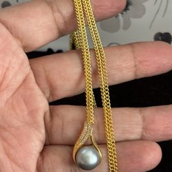 24” Pearl Grey Necklace 