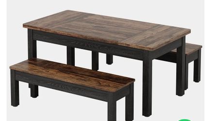 Dining room table set bench with chairs
