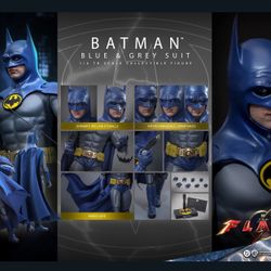 1/6 Hot Toys Batman BLUE & GREY SUIT MMS834 Sideshow Exclusive
