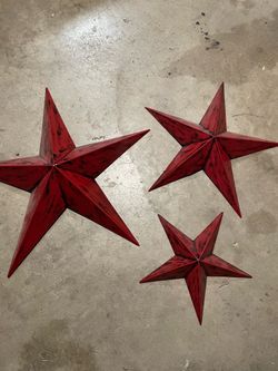 Set of three red stars