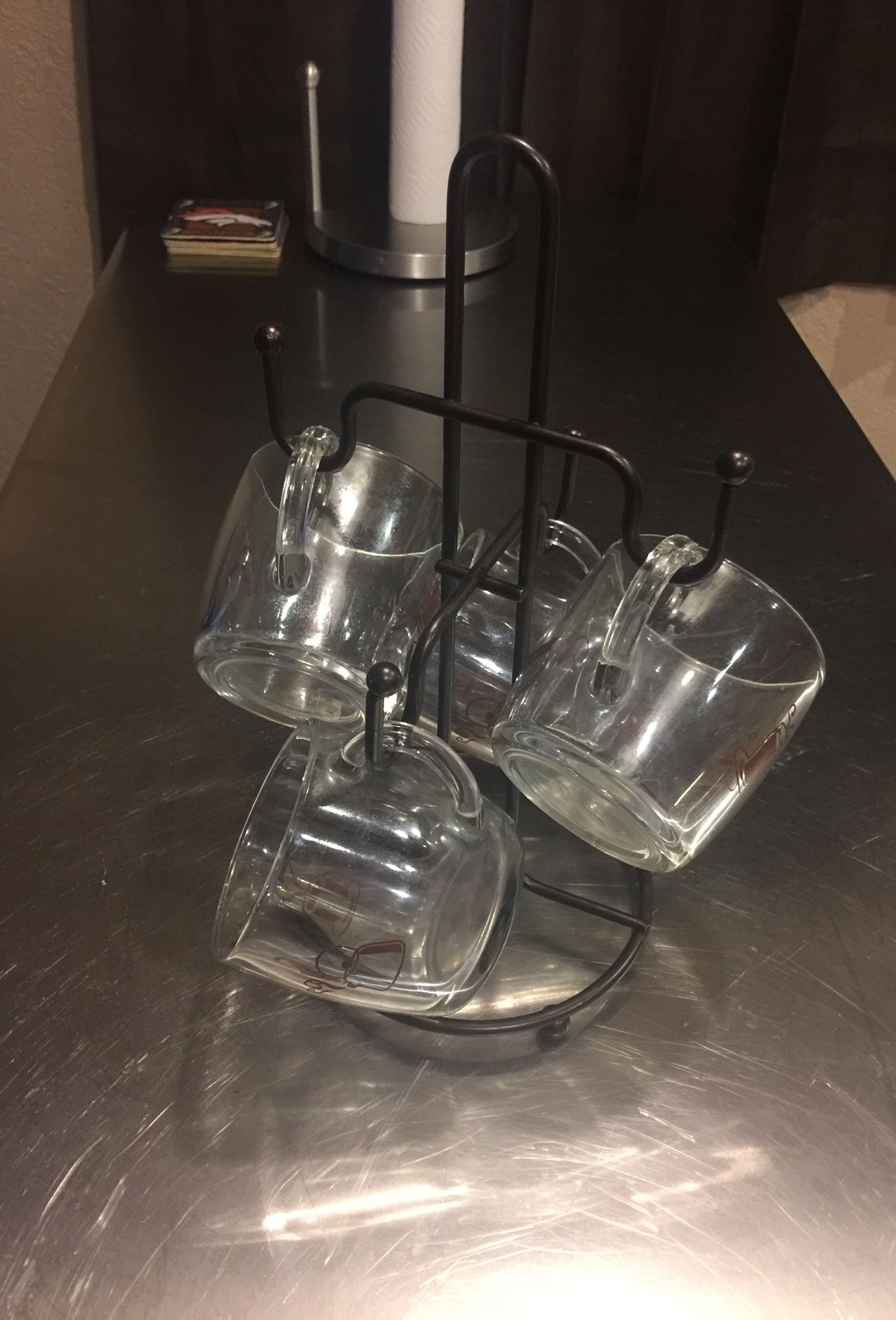 Set of 4 coffee glass cups.