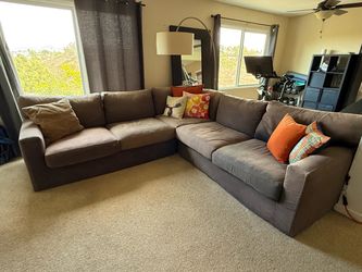 Crate And Barrel Axis 3 piece sectional sofa Fully SlipCovered