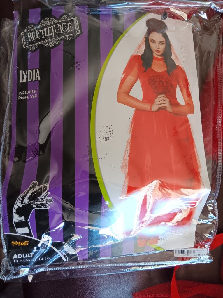 Bettle Juice Lydia Costume Xl 14-16